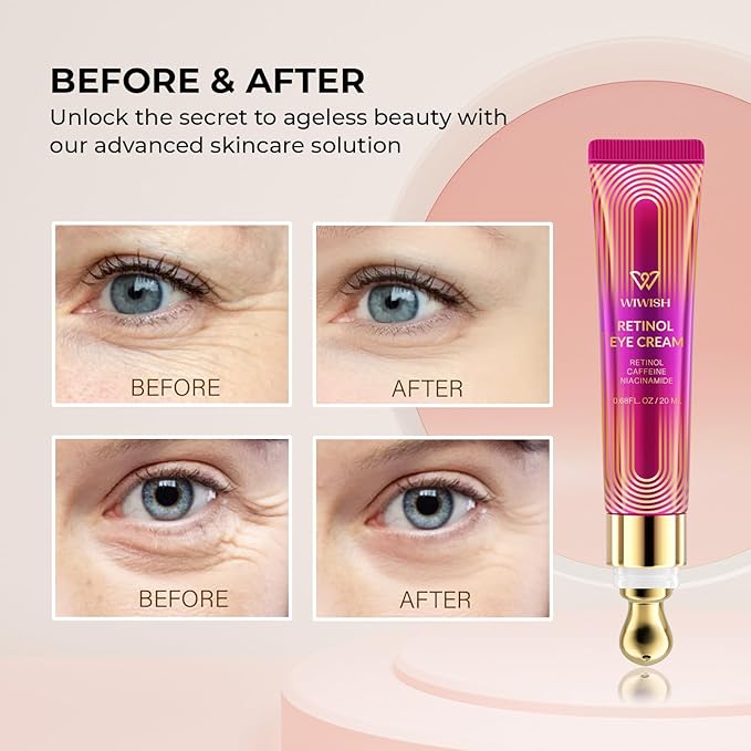 Advanced Retinol Eye Cream: Under Eye Cream for Dark Circles and Puffiness, Anti-Aging Eye Cream for Wrinkle Reduction and Firming, Under Eye Treatment Reduces Fine Lines and under eye bags-VivaGrace Women