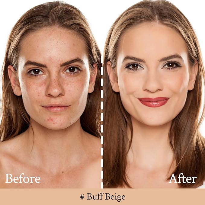 Foundation Balm, Matte Full Coverage Cream Foundation, Mature Skin Foundation, Creamy, Waterproof, Lightweight Face Makeup, 0.99 oz (BUFF BEIGE)-VivaGrace Women