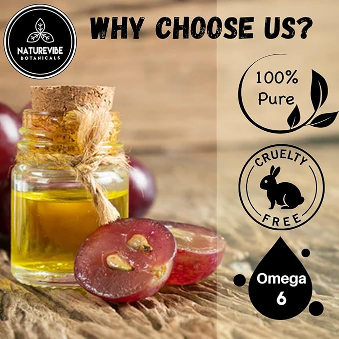 Naturevibe Botanicals Grapeseed Oil 32 Ounces | 100% Pure and Natural | Great for Skin Care and Hair Care-VivaGrace Women