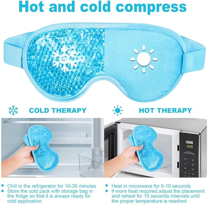 ONLYSKY BEAUTY Cold Eye Mask Cooling Gel Eye-Mask for Dry Eyes, Eye relax and Pressure Release as Gift for women (Blue)-VivaGrace Women