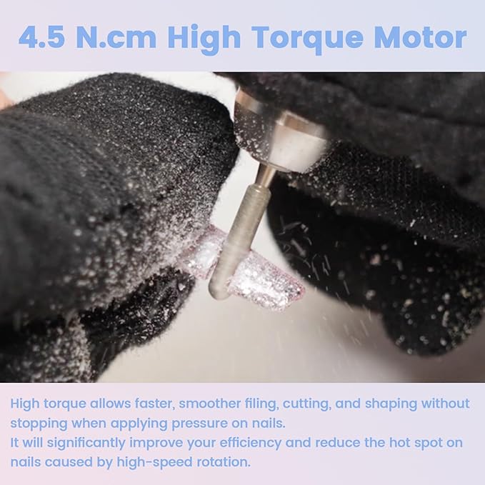 Delanie Professional Nail Drill High Torque 35000 RPM Rechargeable Portable Electric Nail File Filer for Acrylic Gel with Cuticle Bits, Salon Manicure Tool, Gradient Pink-VivaGrace Women