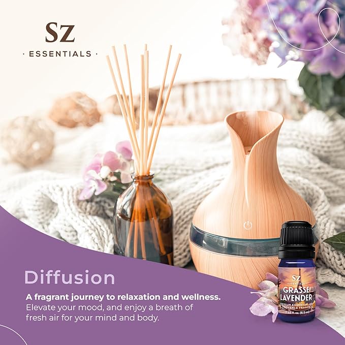 Grasse Lavender Essential Oil - France - Beautiful Floral Lavender Scent with Pine Notes - Lavandula stoechas - 100% Pure & Undiluted - Aromatherapy- Therapeutic Grade & Vegan 0.22 oz-VivaGrace Women