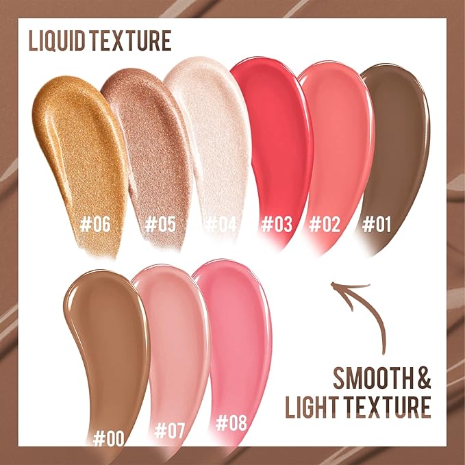 Liquid Contour Beauty Wand, Cream Liquid Contour Stick Matte Bronzer Stick with Cushion Applicator, Lightweight Blendable, Long Lasting Silky Liquid Face Shaping & Contouring Stick | 0# Contour Light brown-VivaGrace Women