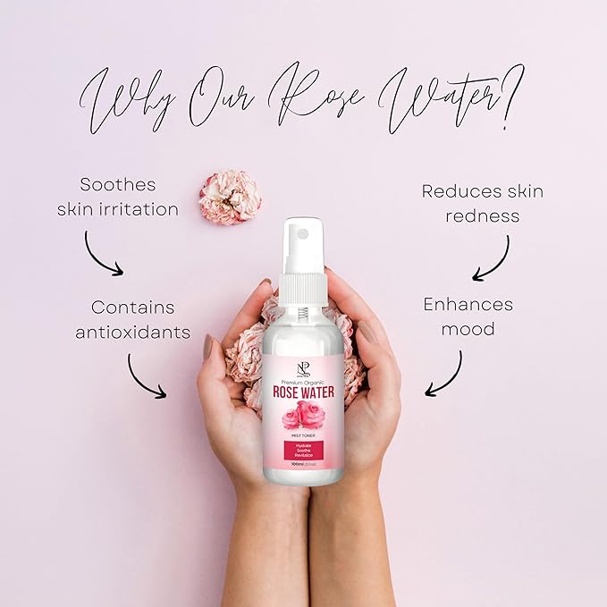 Rose Water 100ml, Refreshing Facial Mist for All Glowing Skin and Hair Types (Pack of 1)-VivaGrace Women