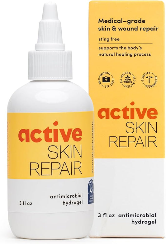 Active Skin Repair First Aid Healing Skin Hydrogel - Natural & Non-Toxic Repairing Ointment with Hypochlorus Acid for Minor Cuts, Wounds, Scrapes, Rashes, Sunburns, & More, 3 oz-VivaGrace Women