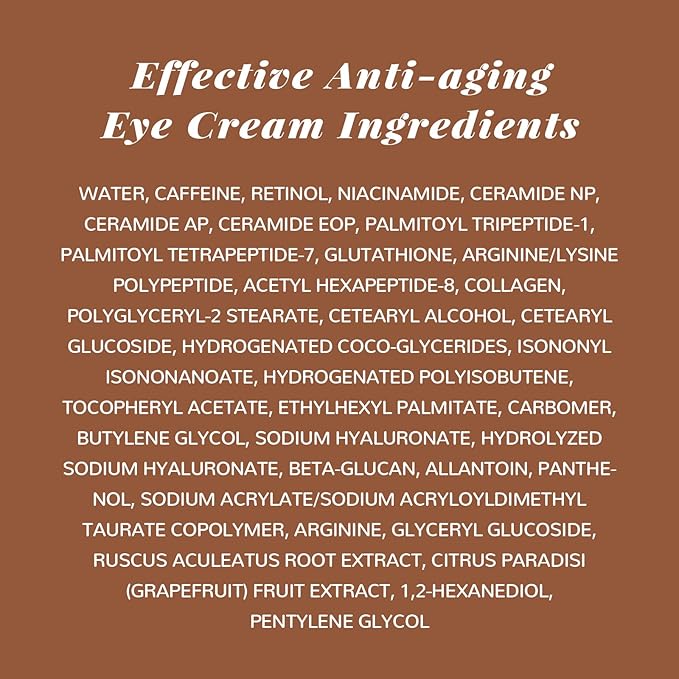 ANAI RUI Caffeine Eye Cream, Niacinamide Eye Cream for Dark Circles and Puffiness, Anti Aging & Friming Eye Cream with Eye Roller, Caffeine Under Eye Cream for Puffy Eyes, Bag Treatment 0.5 FL.OZ-VivaGrace Women
