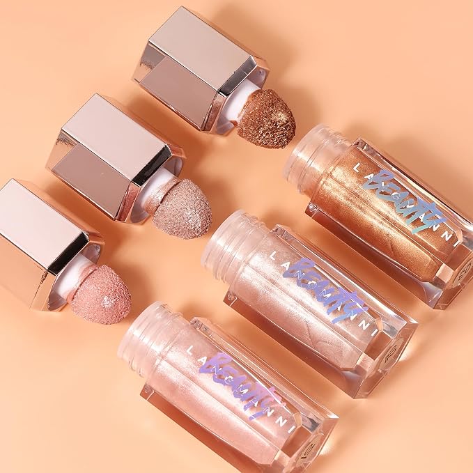 URQT Highly Pigmented Liquid Contour Highlighter - Built-in Sponge Tip Sculpted Complexion Wand Contour Non-Greasy Long Lasting Natural Weightless Buildable Highlighters Contour Contouring Bronzer (#01 ROSE QUARTZ)-VivaGrace Women