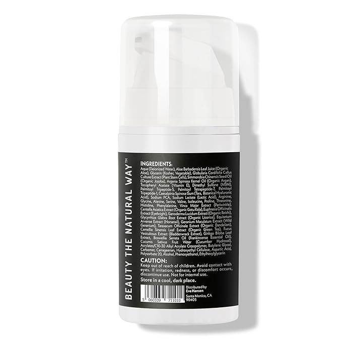 Eve Hansen Anti-Aging Eye Gel with Peptides | Under-Eye Cream With Plant Stem Cells, Hyaluronic Acid, Vitamin E | Cruelty-Free, Vegan, Made in USA .5 oz