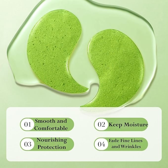 Under Eye Patches - 24K Gold Eye Mask,Moisturizing Serum for Firming, Brightening, and Relieving Eye Fatigue - Under Eye Patches for Dark Circles and Puffiness (seaweed)-VivaGrace Women