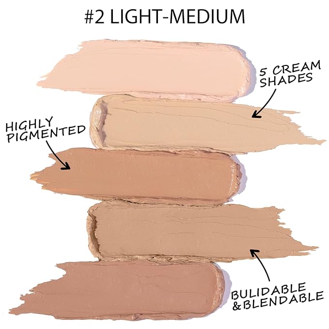 5 In 1 Multi-Use Correcting Concealer Palette,Waterproof Long Lasting Contour Palette,Professional Creamy Concealer Kit for Women,Easy to Create Full Coverage and Natural Finish.#2-VivaGrace Women
