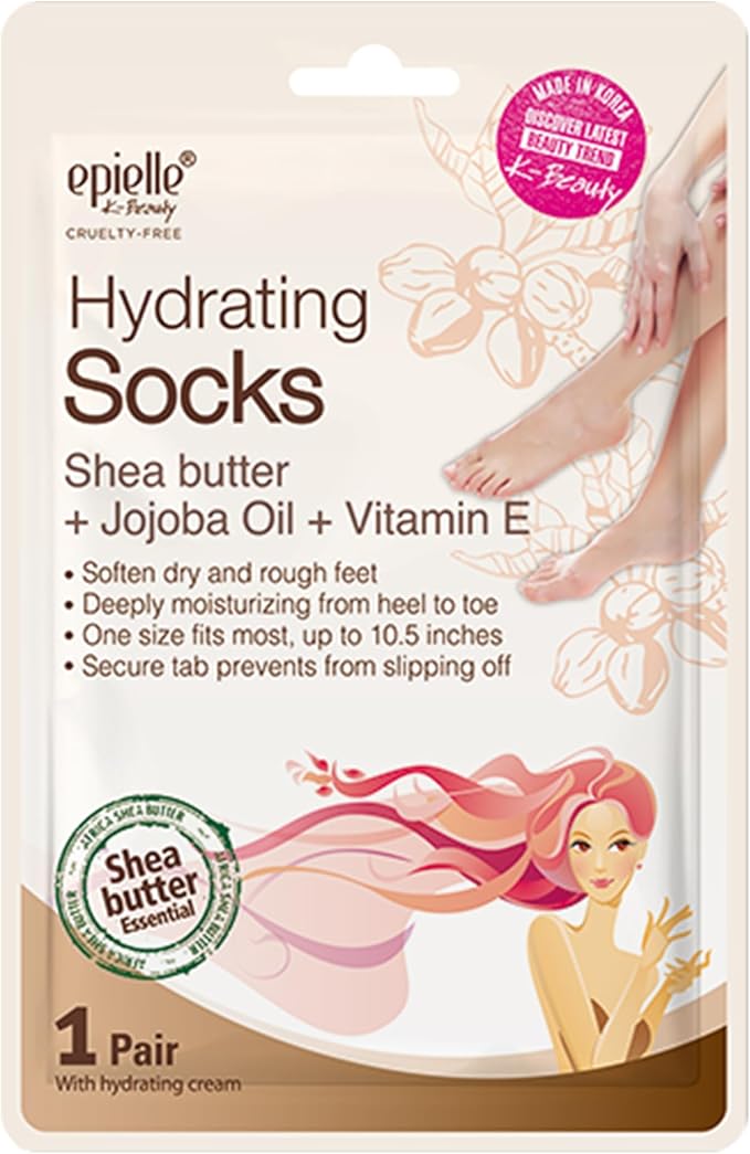 Epielle Hydrating & Moisturizing Hand & Foot Masks 12 Pairs, Relieve and Soften Dry Hands & Cracked Heels with Shea Butter & Sunflower Seed Oil, Korean Skin Care, Spa Set, Self Care Gifts for Women-VivaGrace Women