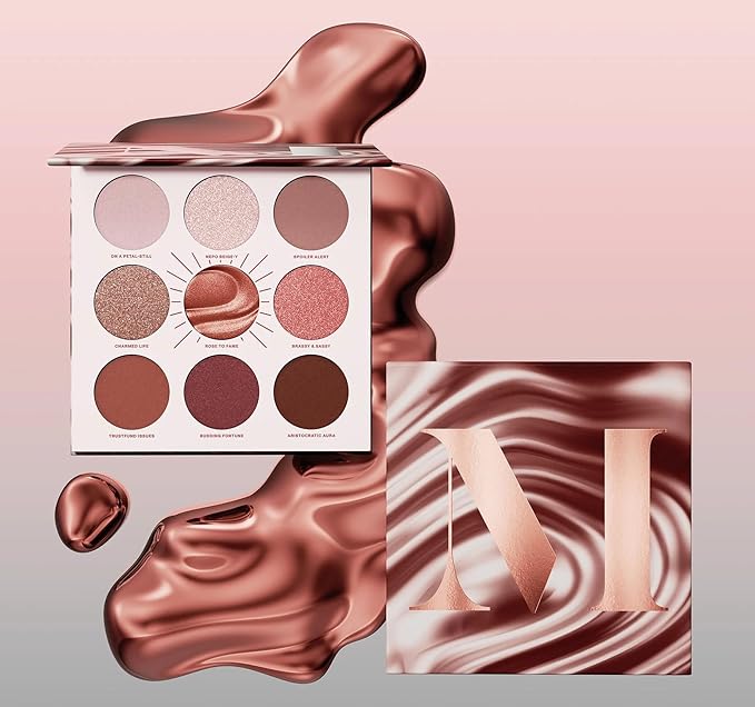 Morphe Rich & Foiled Artistry Palette - Foil-Effect Eyeshadow Palette with Matte, Shimmer & Foil Finishes - Mauve & Pink Eyeshadow with Luminous Payoff - Rose to Fame (0.35 oz)-VivaGrace Women