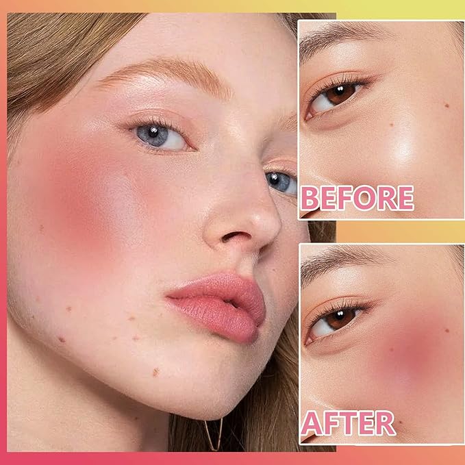 Liquid Blush,Natural Soft Cream Face Blush Matte Cheek Tint,Lightweight,Moisturizing,Waterproof,Long Lasting Face Blush Stick(4#)-VivaGrace Women