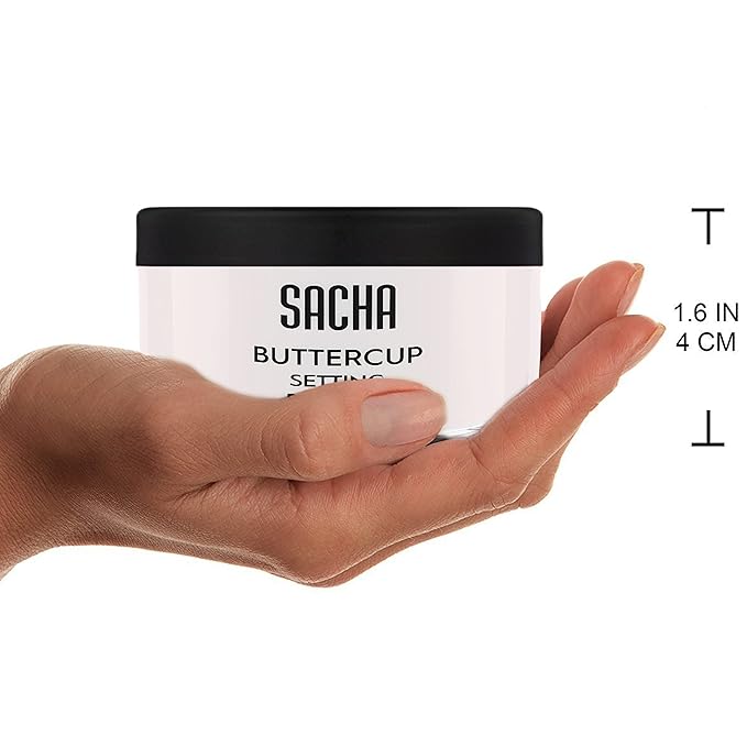 Sacha BUTTERCUP No Color Setting Powder Makeup 1.75 Oz. Translucent Setting Powder for Oily Skin Finishing Powder Loose Powder Makeup Blurring Powder Blurs Fine Lines and Pores For All Skin Tones-VivaGrace Women