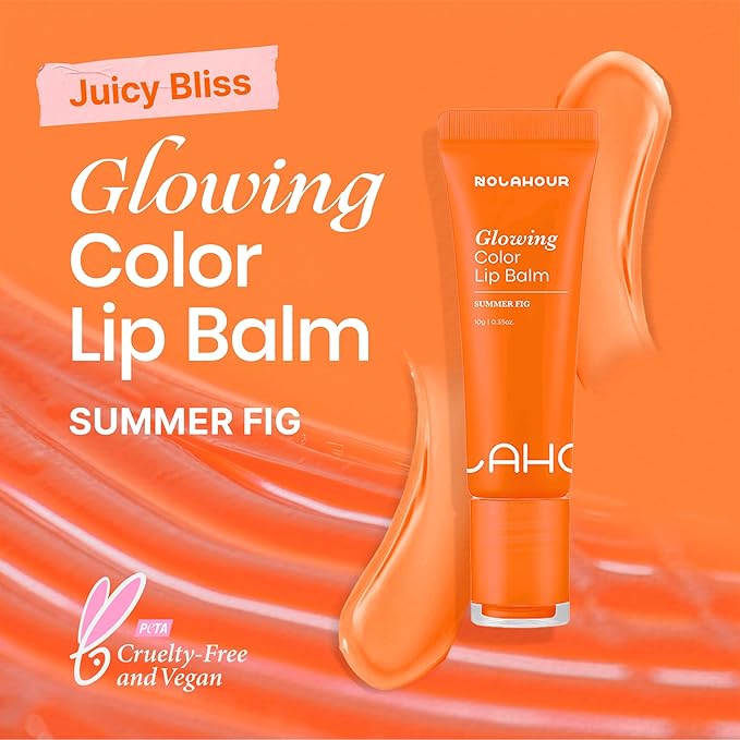 Glowing Color Lip Balm 0.35 Oz| Hydrating Lip Balm Lip Gloss for Girls | Vegan Lip Balm & Lip Plumping Gloss | Lip Glowy Balm & Lip Care for Dry Lips | Moisturizing Lip Balm Summer Fig-VivaGrace Women