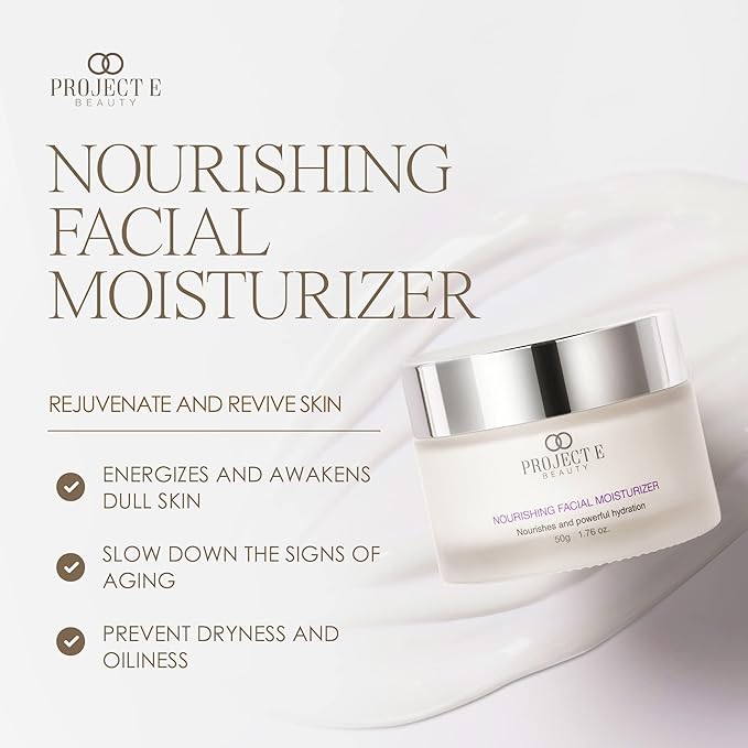 Project E Beauty Nourishing Facial Moisturizer Anti-Aging Skincare| Daily Hydration | For Face And Neck | Smooths & Softens Skin | Reduces Wrinkles & Fine Lines | For Day & Night Use | 50g-VivaGrace Women