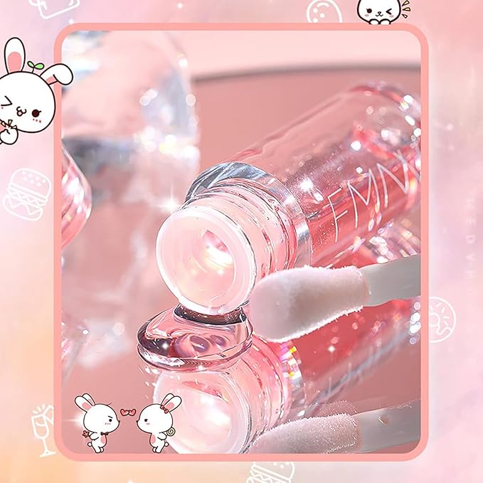 2Pcs Crystal Jelly Lip Oil Big Brush Head Moisturizing Lip Gloss Hydrating Tinted Lip Balm, Long Lasting & Nourishing Lip Glow Oil, Non-sticky Fresh Texture-VivaGrace Women