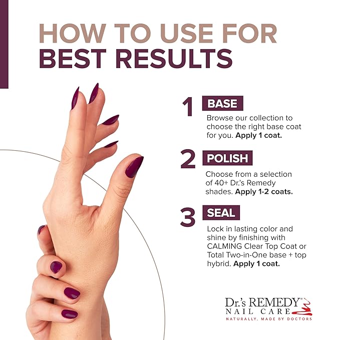 Dr’s Remedy Enriched Nail Polish: Non Toxic, All Natural, and Organic - Doctor Formulated: Strengthens, Restores, Heals, and Protects '24-Free' - BONAFIDE Boysenberry