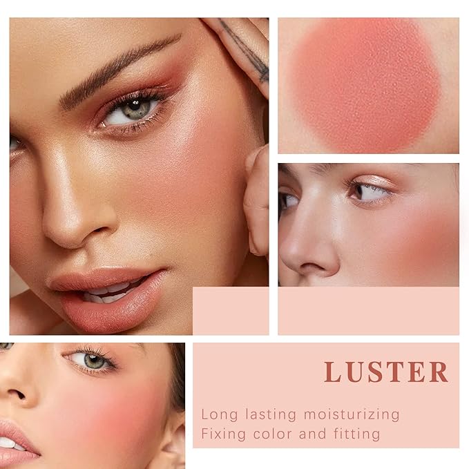 Cream Blush Stick for Cheeks Makeup,Waterproof Blush Face Stick Multi-Use Lip and Cheek Tint,Matte Finish Lightweight Easy to Blend Natural Cream Blusher Makeup for All Skin Tones-Coral Red-VivaGrace Women