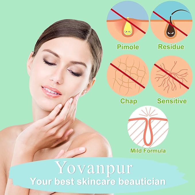 Hard Wax Beads for Brazilian Waxing, At Home Pearl Wax for Bikini, Face, Eyebrow, Legs - 300g (10 Oz) with 10 Wax Spatulas (Light Green-Aloe)-VivaGrace Women