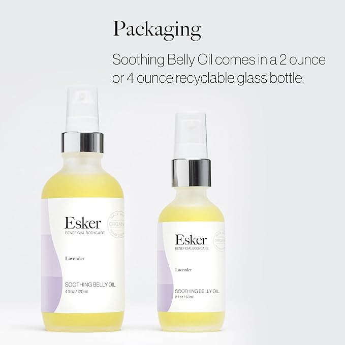 ESKER Natural Soothing Belly Oil | (2.0oz) | Plant-Based Formulated for Pre and Postpartum Skin | Designed to Fade Existing Stretch Marks and Prevent the Formation of New Ones | Cruelty Free-VivaGrace Women