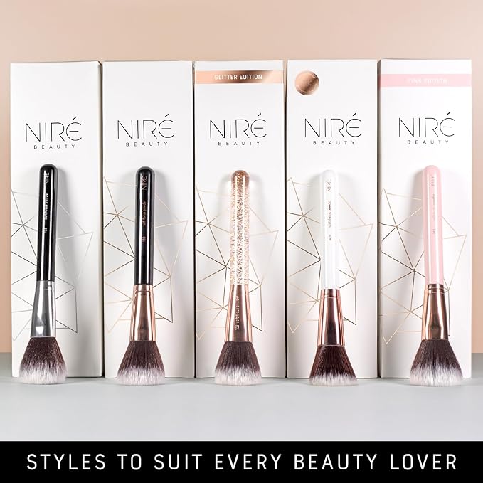 Niré Beauty 15piece Award Winning Glitter Makeup Brushes: Cute Makeup Brushes Set with Case, Beauty Blender, Cleaner, Guide, Gift Box-VivaGrace Women