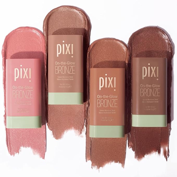 Pixi On-the-Glow Bronze - SoftGlow, Hydrating Tinted Moisture Bronzer Stick with Ginseng, Aloe Vera & Fruit Extracts, For Cheeks & Lips, 19g / 0.6oz, Paraben-Free-VivaGrace Women