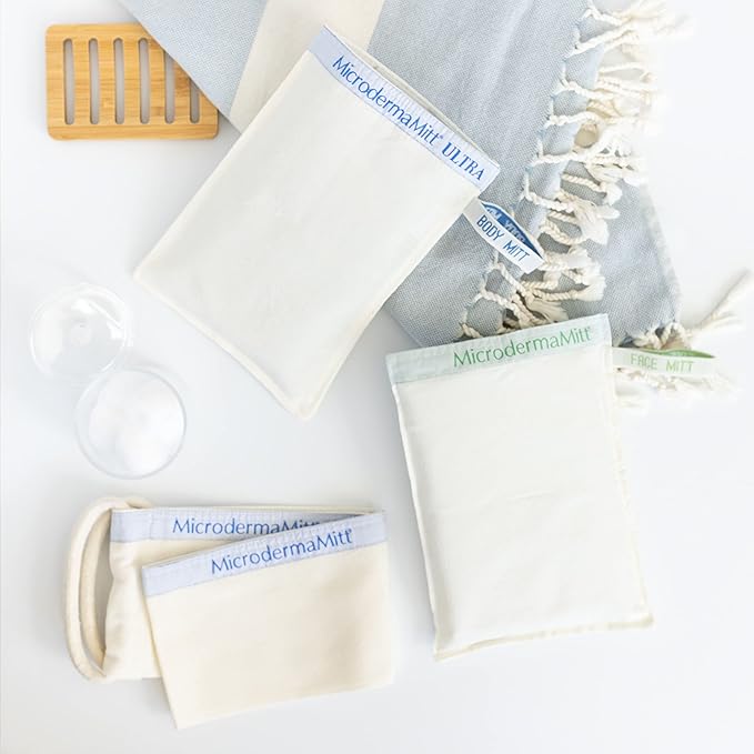 MicrodermaMitt ULTRA Exfoliating Mitt - The Ultimate Deep Exfoliating Body Scrubber Kese Glove – Keratosis Pilaris, Strawberry Skin Treatment, Reduce Ingrown Hair, Turkish Body Scrubber Exfoliator-VivaGrace Women