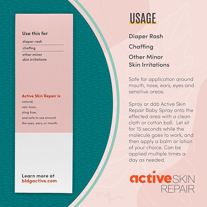 Active Skin Repair Natural, Non-Toxic, No Sting Baby Spray First Aid Safe For Use on Diaper Rash, Baby Acne, Eczema, Cuts, Wounds, Scrapes, and Other Skin Irritations (3 oz. Spray)-VivaGrace Women