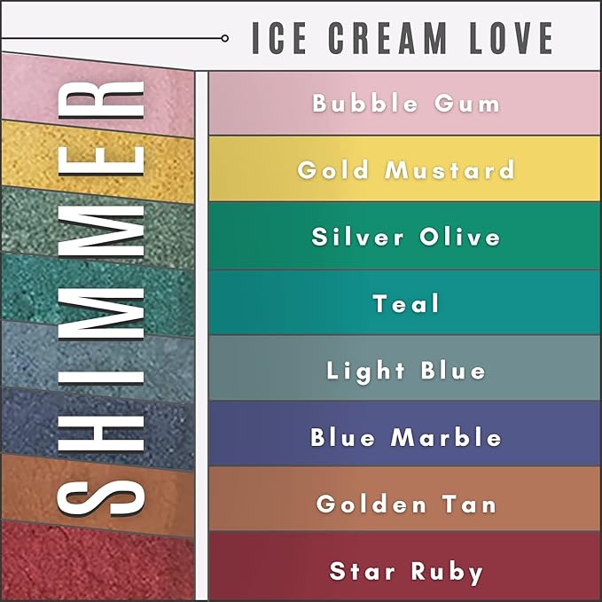 Ice Cream Love Mineral Powder Organic Makeup Kit - Loose Pigment Eyeshadow, Glitter Eyeshadow, Copper Eyeshadow Palette, Non-Toxic Shimmer Eye Shadow, Talc-Free Eyeshadow-VivaGrace Women