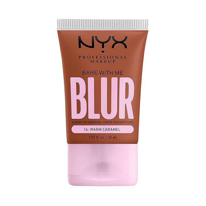 NYX PROFESSIONAL MAKEUP Bare With Me Blur Skin Tint Foundation Make Up with Matcha, Glycerin & Niacinamide - Warm Caramel-VivaGrace Women