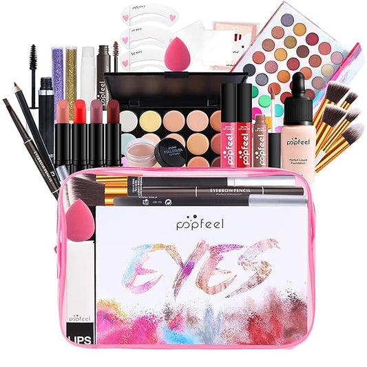 Multi-purpose Makeup Kit All-in-One Makeup Gift Set Colours Mix Eyeshadow Concealer Lip Gloss Pressed Powder and Powder Blusher Cosmetic Makeup Palette Set Kit #092-VivaGrace Women