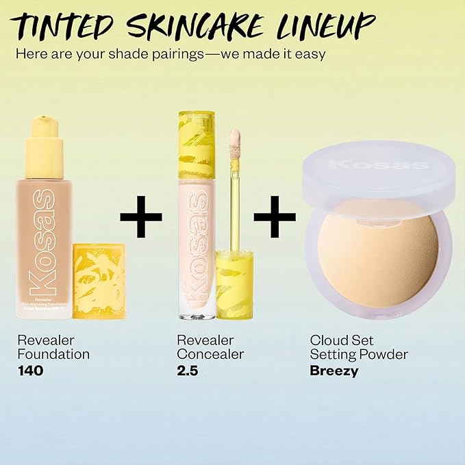 Kosas Revealer Skin-Improving Foundation with SPF 25 Protection - Hydrate, Brighten, Soothe, Plump, Protect Skin - Smoothing Texture, Natural Finish and Clean Formula - Light Neutral 140-VivaGrace Women