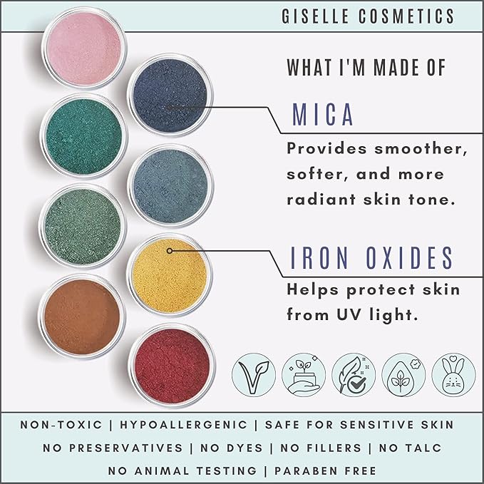 Ice Cream Love Mineral Powder Organic Makeup Kit - Loose Pigment Eyeshadow, Glitter Eyeshadow, Copper Eyeshadow Palette, Non-Toxic Shimmer Eye Shadow, Talc-Free Eyeshadow-VivaGrace Women
