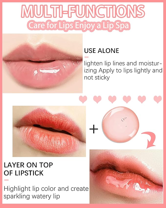 Hydrating Plumping Lip Glow Oil,Tinted Lip Gloss,Transparent Toot Lip Oil,Long Lasting Moisturizing Clear Glow Reviver Lip Oil for Lip Care Dry Lips,Women's Day Makeup Gift for Women(#001 Pink)-VivaGrace Women