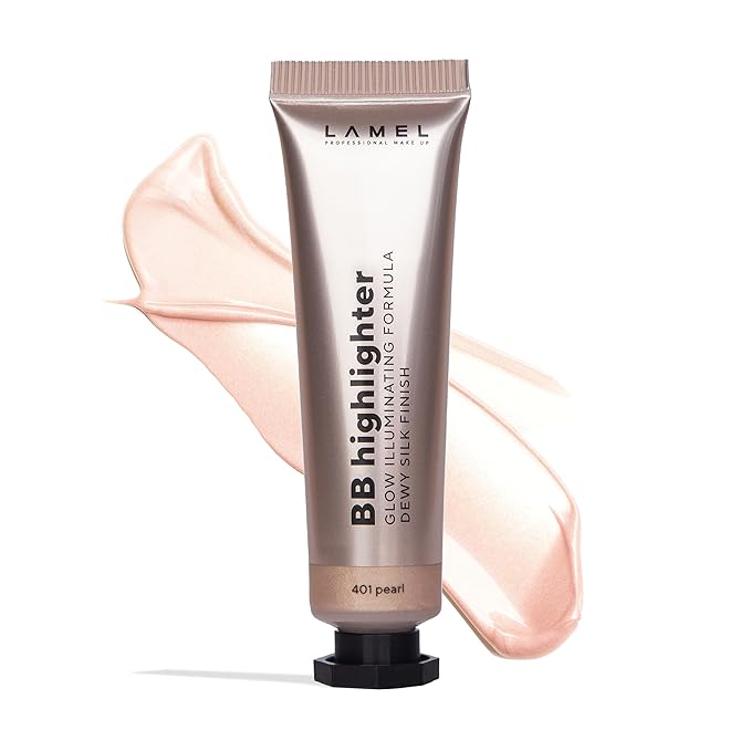 Lamel Dewy Cream BB Highlighter - Lightweight, Buildable and Luxuriously Glossy with Radiant, Natural-looking, Non-Greasy, Moisturizing, and Long-Lasting Formula for Flawless, Skin-Brightening - 401-VivaGrace Women