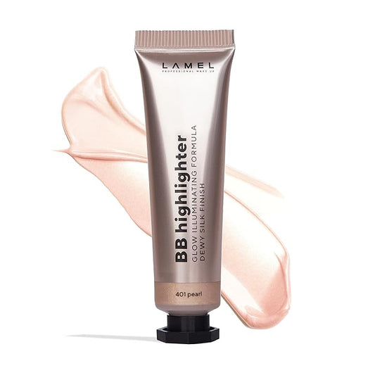 Lamel Dewy Cream BB Highlighter - Lightweight, Buildable and Luxuriously Glossy with Radiant, Natural-looking, Non-Greasy, Moisturizing, and Long-Lasting Formula for Flawless, Skin-Brightening - 401-VivaGrace Women