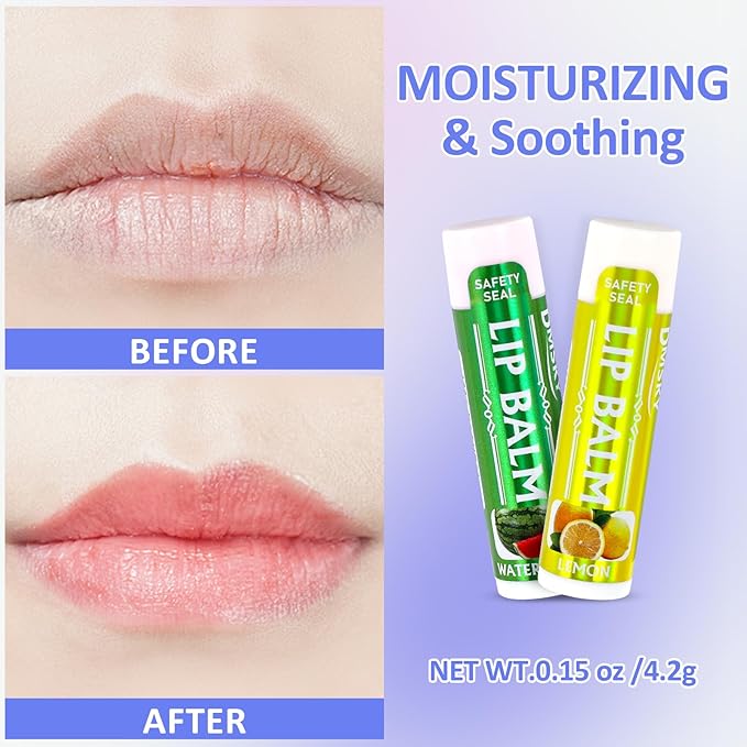 Dmsky Lip Balm 30 Pack, Colorful Lip Balm Bulk with Vitamin E and Coconut Oi, Hydrating Moisturizing Lip Balm Set for Men Women- 15 Flavors-VivaGrace Women