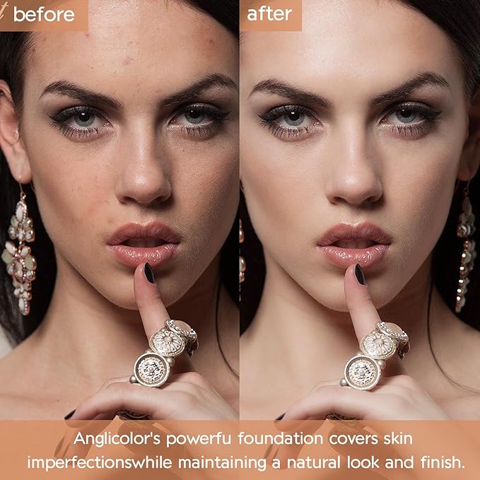 Matte Oil Control Concealer Foundation Flawless Soft Long Lasting Foundation Makeup,Waterproof Full Coverage Face Makeup Strong Concealer Foundation for Oily Acne Skin (#104 Buff Beige)-VivaGrace Women