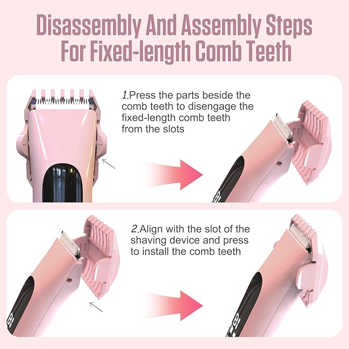 2 in 1 Bikini Trimmer for Women Dual Head Electric Shaver with LED Display,IPX7 Waterproof Wet & Dry, Painless Shaver for Underarm Leg Arm Body Face Private Area Pink-VivaGrace Women