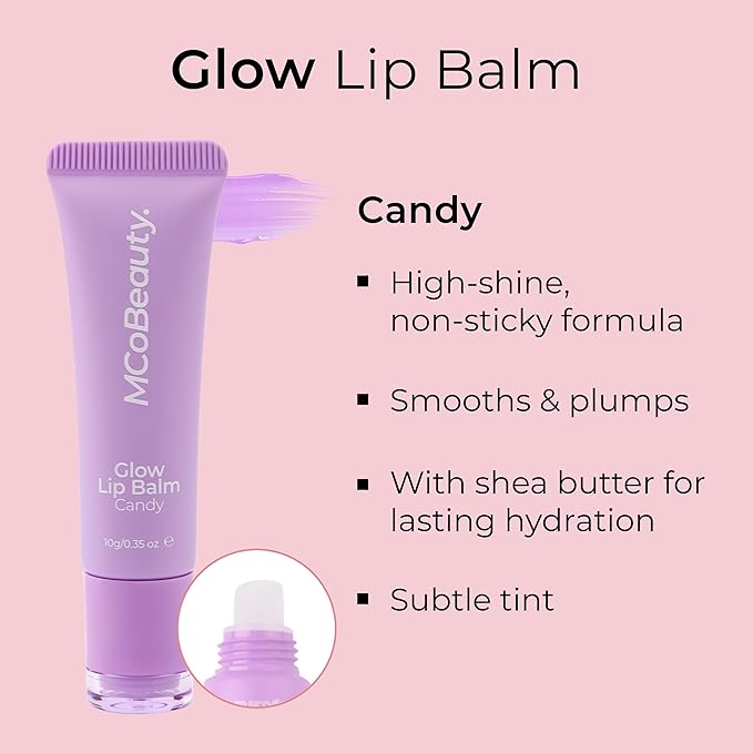 MCoBeauty Glow Lip Balm, Candy, Nourishing Tint for Luscious Lips, Vegan, Cruelty Free Cosmetics-VivaGrace Women