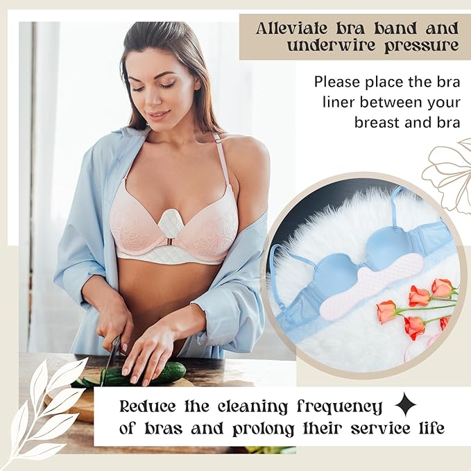 Boyiee 16 Pcs Cotton Bra Liners 3 Layer Reusable Boob Towel Under Breast Sweat Absorber Pads for Woman-VivaGrace Women