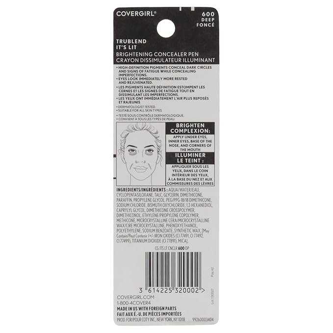 COVERGIRL Trublend It's Lit Concealer, Deep D6-D8, 0.10 Ounce-VivaGrace Women