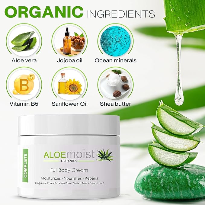 Organic Aloe Vera Lotion - Face & Body Moisturizing Cream with Natural Aloe Vera, Vitamin E Oil, Vitamin C, Retinol Cream, Shea Butter – Anti Aging Face Moisturizer for Women, Dry Skin (2 oz)-VivaGrace Women