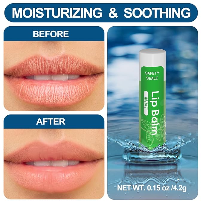 20 Pack Natural Lip Balm Bulk with Vitamin E and Coconut Oil Valentine's Day best choice - Moisturizing, Soothing, and Repairing Dry and Chapped Lips - 10 Flavors - Non-GMO-VivaGrace Women