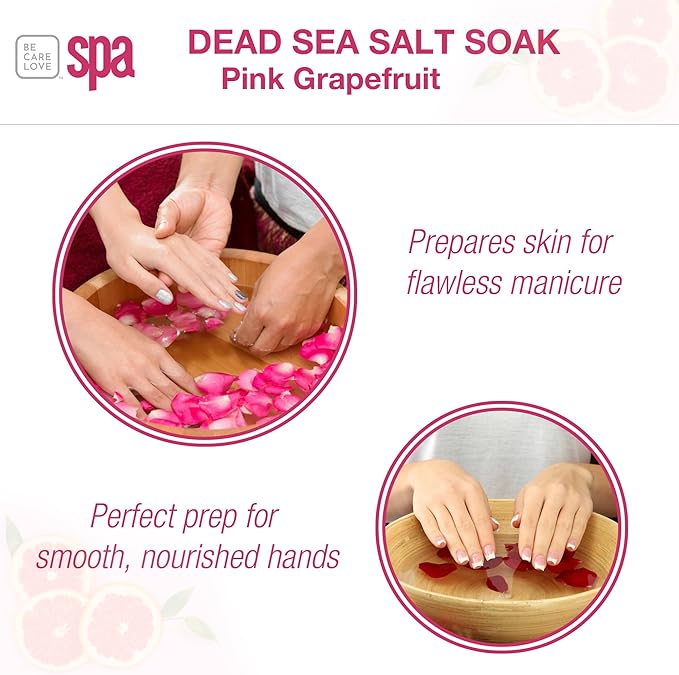 BCL SPA Dead Sea Salt Soak - bath salt with organic Pink Grapefruit, Shae Butter, Arnica, Aloe Vera juice, Chamomile, Argan oil & Jojoba oil skin exfoliator - Home/Professional use 16 fl oz-VivaGrace Women