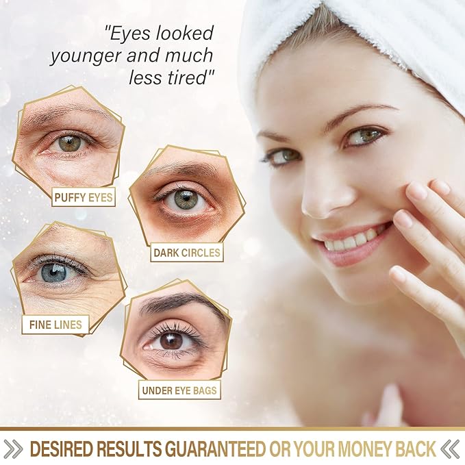 Under Eye Masks - 24K Gold Under Eye Patches for Puffy Eyes and Dark Circles - Under Eye Treatment, Fine Lines & Puffiness, 30 Pairs Collagen Eye Gel Pads for Personal Care-VivaGrace Women