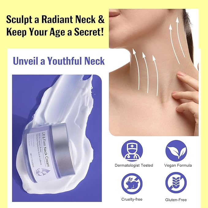 Neck Firming Cream, Neck Cream for Tightening & Neck Lift, Anti-Aging Neck Cream for Wrinkles 1.7 Fl.Oz-VivaGrace Women