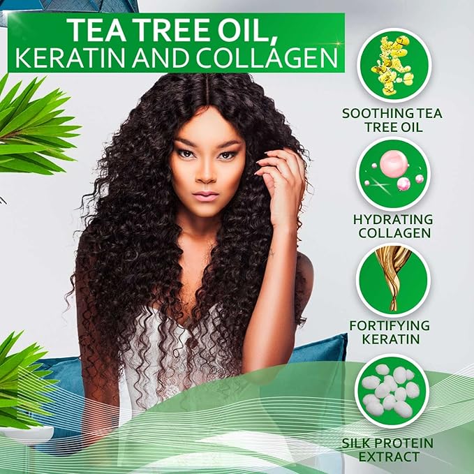 Tea Tree Oil Shampoo - Sulfate and Paraben Free with Collagen Keratin - Ideal for Women and Men with Oily Hair and Scalp Buildup - Anti Dandruff Treatment for Itchy, Dry Scalps – Salon Grade Products-VivaGrace Women
