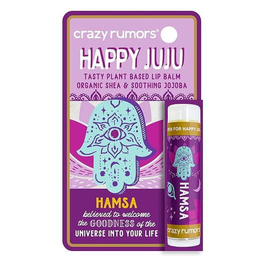 Crazy Rumors Happy Juju All Natural, Plant-Based Lip Balm with Organic Shea & Jojoba 1 Pack (Hamsa)-VivaGrace Women